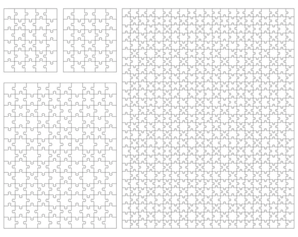 Illustration Quatre Puzzles Blancs Pièces Séparées — Image vectorielle