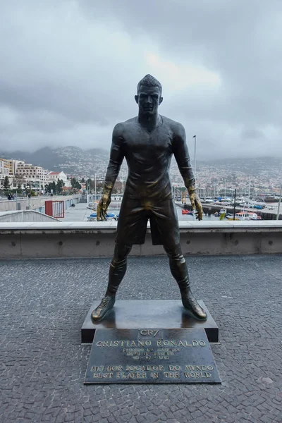 Статуя Крістіано Роналду Фуншалі Мадейра Перед Музеєм Cr7 — стокове фото