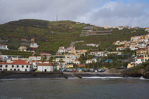 Stranden Med Svart Sten Camara Lobos Madeira — Stockfoto