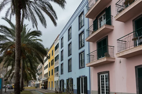 Ponta Sol Edifícios Coloridos Madeira — Fotografia de Stock