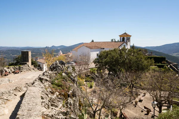 Iglesia Del Espirito Santo Marvao Medio Hermoso Paisaje Murallas — Foto de Stock