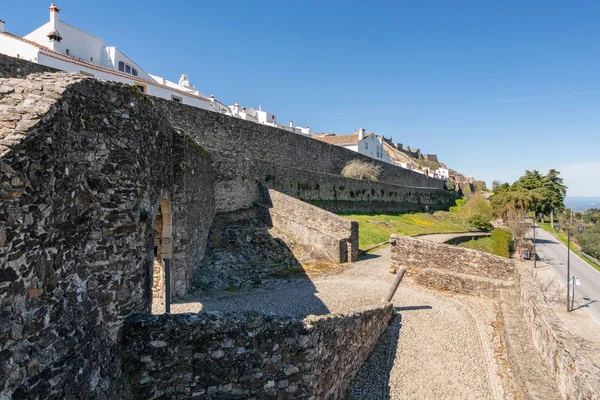 Tradisjonelle Hus Vakker Gate Innenfor Slottets Vegger Marvao Alentejo Portugal – stockfoto