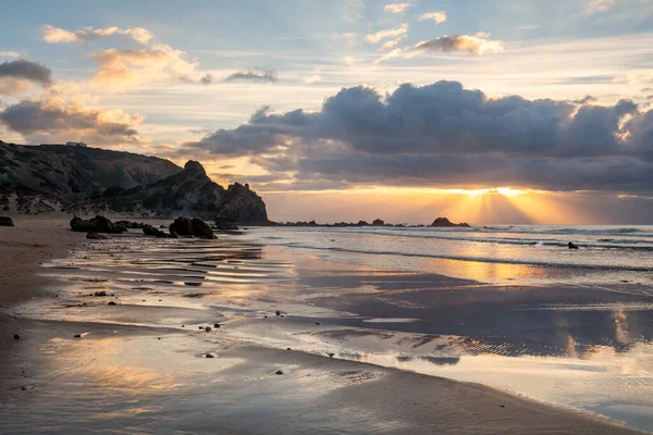 Stranden Praia Amado Vid Solnedgången Costa Vicentina Portugal — Stockfoto