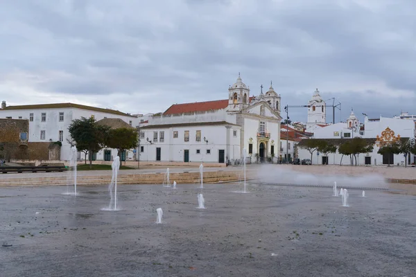 Lagos Plaza Ile Igreja Santo Antonio Kilisesi Lagos Portekiz — Stok fotoğraf