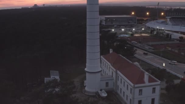 Vídeo Drones Aéreos Cidade Vila Real Santo Antnio Farol Farol — Vídeo de Stock