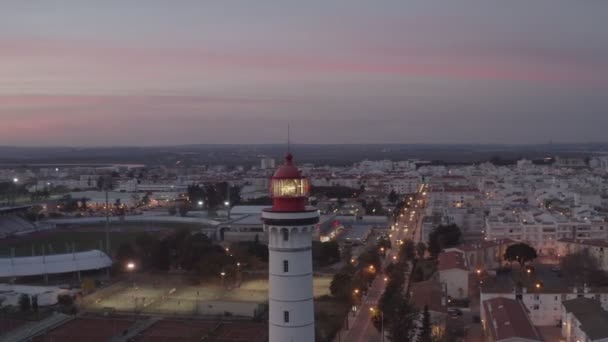 Vídeo Drones Aéreos Cidade Vila Real Santo Antnio Farol Farol — Vídeo de Stock
