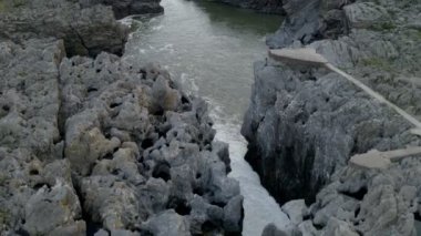 Pulo do Lobo waterfall drone aerial view in Alentejo, Portugal