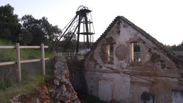 Tambang Yang Ditinggalkan Mina Sao Domingos Alentejo Portugal — Stok Video