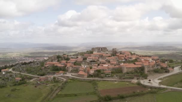 Castelo Rodrigo Drone Aerial View Portugal — Stok video
