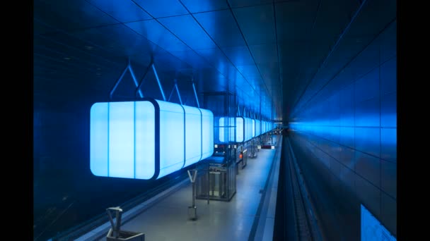 Timelapse Subway Station Hafencity Universit Hamburg — Stock video