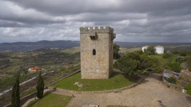 葡萄牙的Pinhel城堡塔 — 图库视频影像