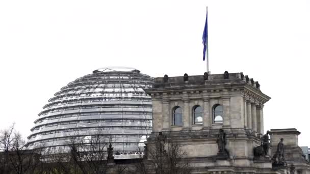 Стеклянная Конструкция Вершине Немецкого Парламента Берлине — стоковое видео