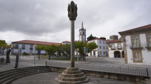 Pinhel Centrum Kyrka Portugal — Stockvideo