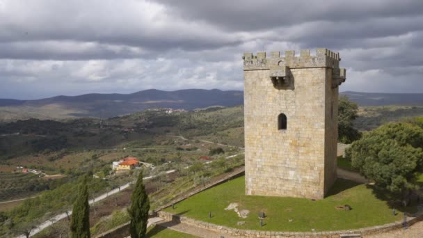 Portekiz Deki Pinhel Kale Kulesi — Stok video