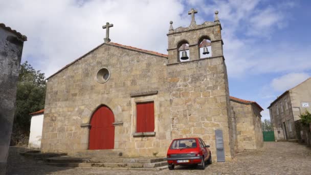 Kyrkan Pinhel Portugal — Stockvideo