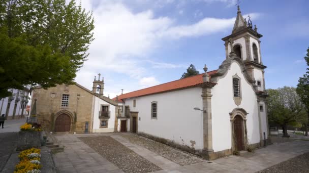 Portekiz Deki Pinhel Şehir Merkezi Kilisesi — Stok video