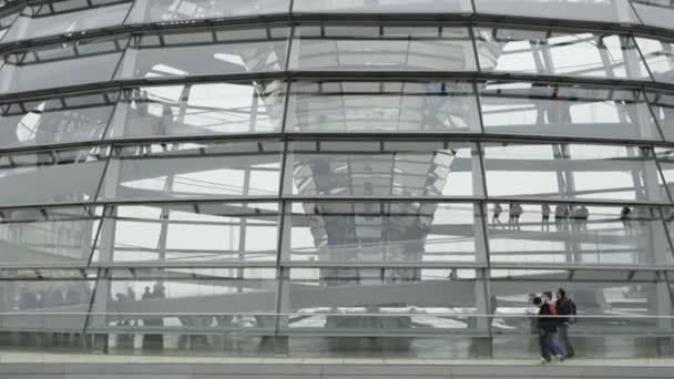 Interiér Budovy Německého Reichstag Parliament Skla — Stock video