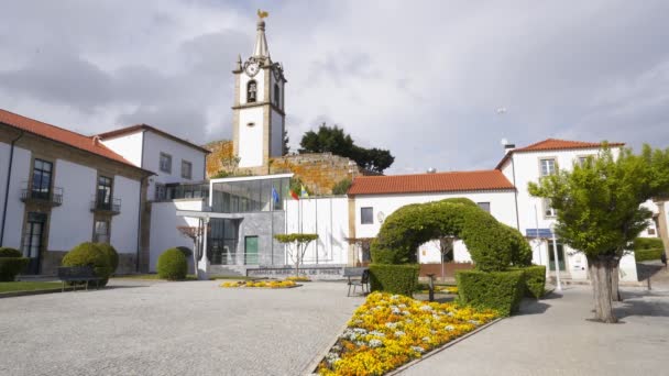 葡萄牙平黑尔市中心教堂 — 图库视频影像