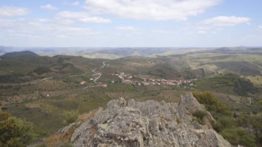 Castelo Melhor drone view from miradouro de Sao Gabriel viewpoint