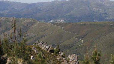 Serra da Freita manzarası Arouca, Portekiz 'de panoramik manzara