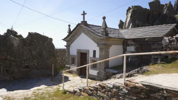 Heiligtum Sao Macario Arouca Serra Freita Portugal — Stockvideo