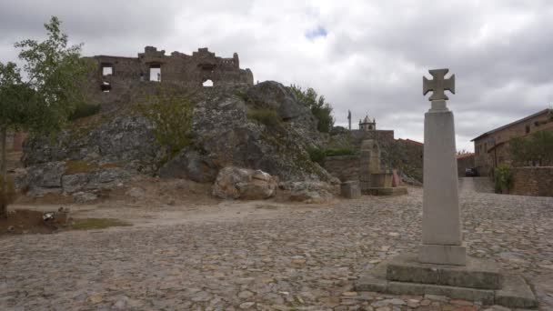 Κάστρο Castelo Rodrigo Στην Πορτογαλία — Αρχείο Βίντεο