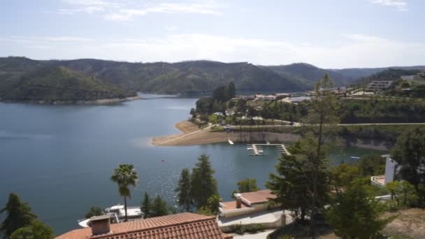 Castelo Bode Lago Della Diga Albufeira Portogallo — Video Stock