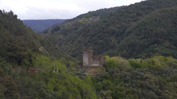 Blick Auf Schloss Lousa Portugal — Stockvideo