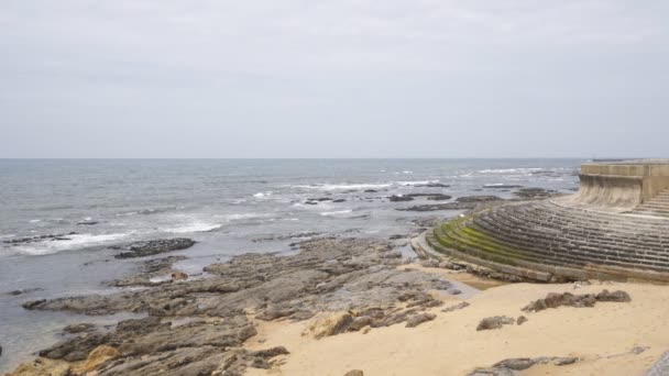 Portekiz Deki Praia Granja Plajı — Stok video
