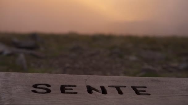 Swing Baloico Sente Lousa Mountain Portugal Sunset — Stock Video