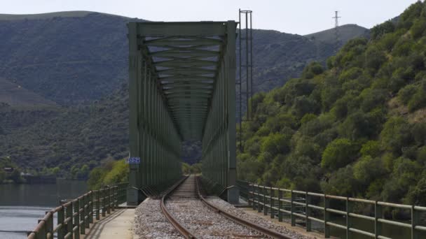 Spoorbrug Regio Douro Ferradosa Portugal — Stockvideo