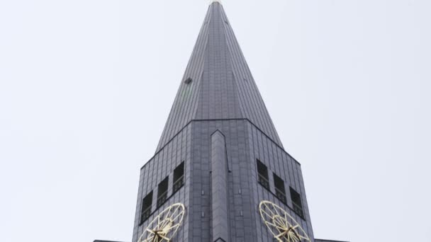 Kerk Van Jacobi Hamburg Een Bewolkte Dag — Stockvideo