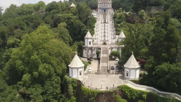 ซานทาน โอท Bom Jesus Sanctuary Drone มมองทางอากาศใน Braga โปรต เกส — วีดีโอสต็อก