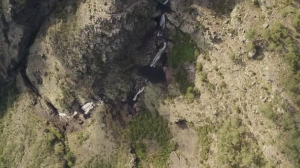 Fisgas Ermelo Καταρράκτης Drone Εναέρια Άποψη Στο Mondim Basto Πιο — Αρχείο Βίντεο