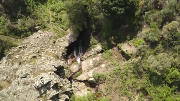 Cachoeira Vista Aérea Drone Vila Rei Portugal — Vídeo de Stock