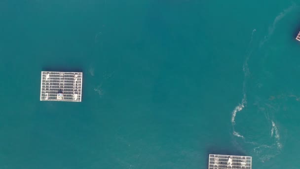 Arousa Isla Paradisíaca Dron Aéreo Sobre Agua Turquesa Con Barcos — Vídeo de stock