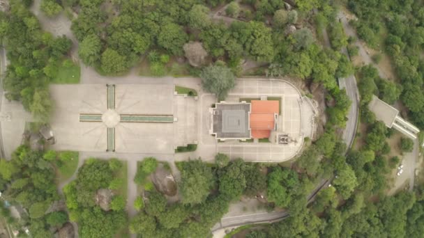 Santuario Penha Sanctuary Drone Aerial View Guimaraes Portugal — Stock video