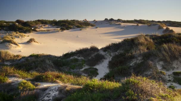Písečné duny na pláži Praia do Guincho — Stock video