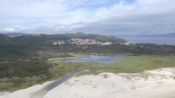 Punta Canton Drohne Luftaufnahme Der Erstaunlichen Landschaft Mit Bergen Strand — Stockvideo
