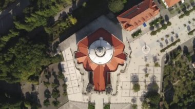 Santuario Sameiro Sığınak insansız hava aracı görüntüsü Braga, Portekiz 'de