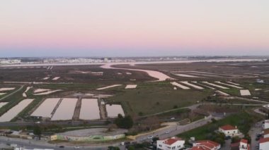 Algarve, Portekiz 'deki Castro Marim şehri hava aracı görüntüsü