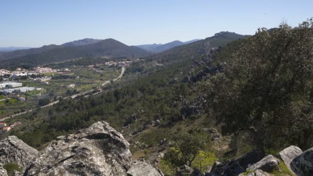 Castelo Vide Alentejo Portugal Vanuit Het Serra Sao Mamede Gebergte — Stockvideo