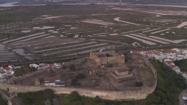 Castro Marim Stad Antenn Drönare Algarve Portugal — Stockvideo