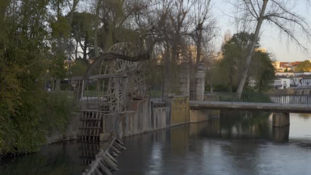 Uitzicht Stad Tomar Met Nabao Rivier Portugal — Stockvideo