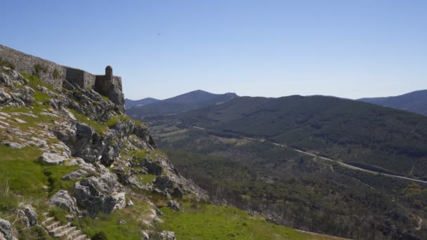 Τοπίο Βουνά Και Τείχη Κάστρο Marvao Στο Alentejo Πορτογαλία — Αρχείο Βίντεο