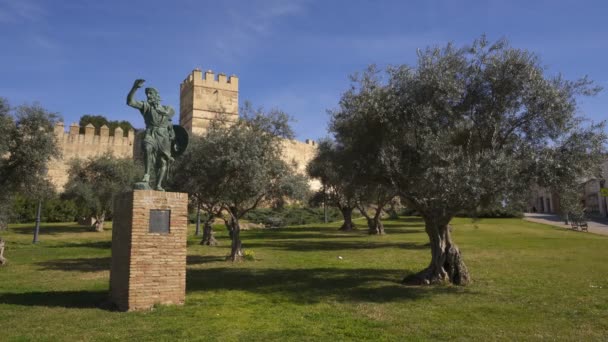 Castle Garden Badajoz Spain — Stock Video