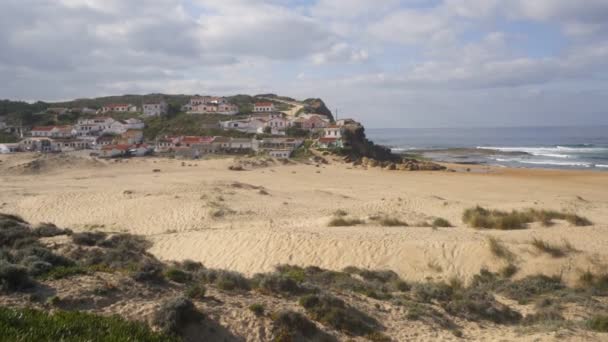 Praia Monte Clerigo Plajı Costa Vicentina Portekiz — Stok video