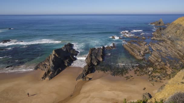 Praia Dos Machados Beach Costa Vicentina Portugal — 图库视频影像