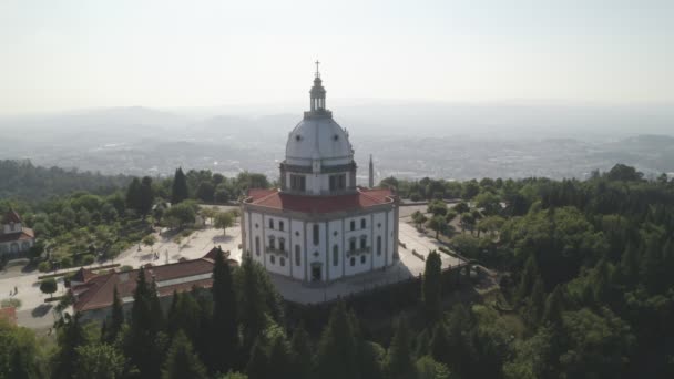 Santuario Sameiro Sanctuary Drone Luchtfoto Braga Portugal — Stockvideo