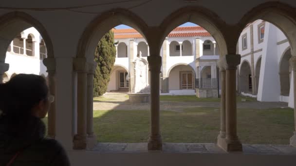 Βιβλιοθήκη Portalegre Στη Μονή Santa Clara Πορτογαλία — Αρχείο Βίντεο